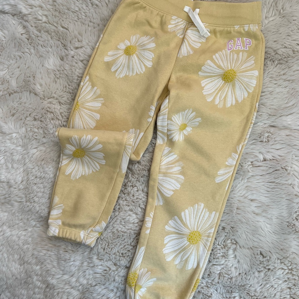 GAP Kids Yellow Floral Joggers